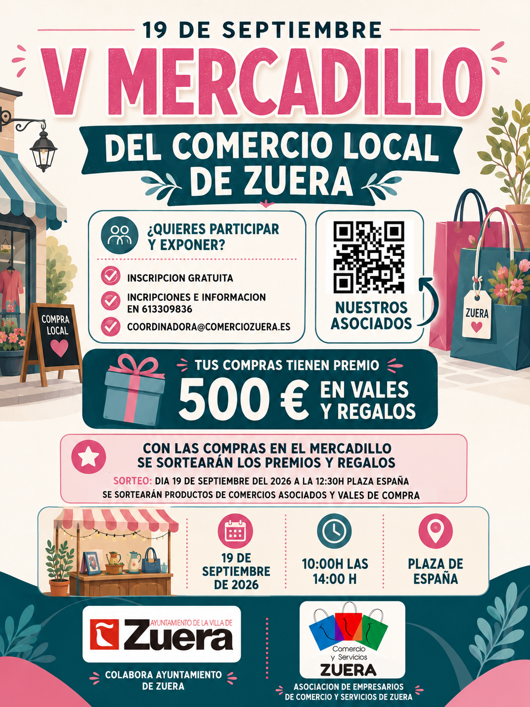 Cartel del V Mercadillo del Comercio Local de Zuera